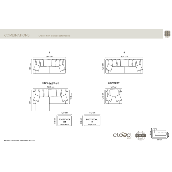 Easy Sofa (Neištraukiamas) (Keturių vietų, Modulinis) Sofa, Neišsiskiriantys, trivietiai sofai image