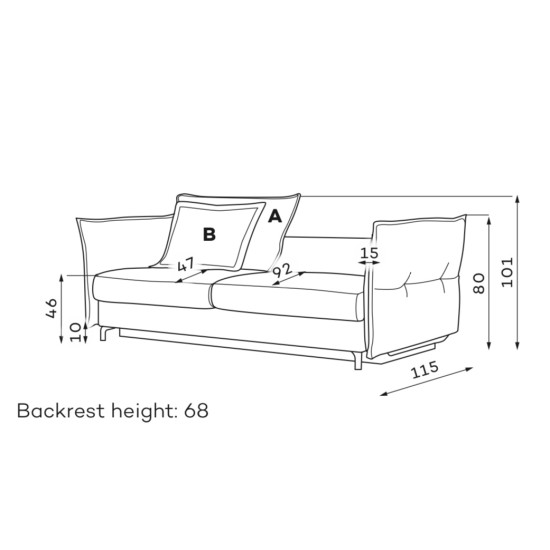 Sofa CARMEN 3 (ištraukiama, trijų vietų) Ištraukiami sofai image