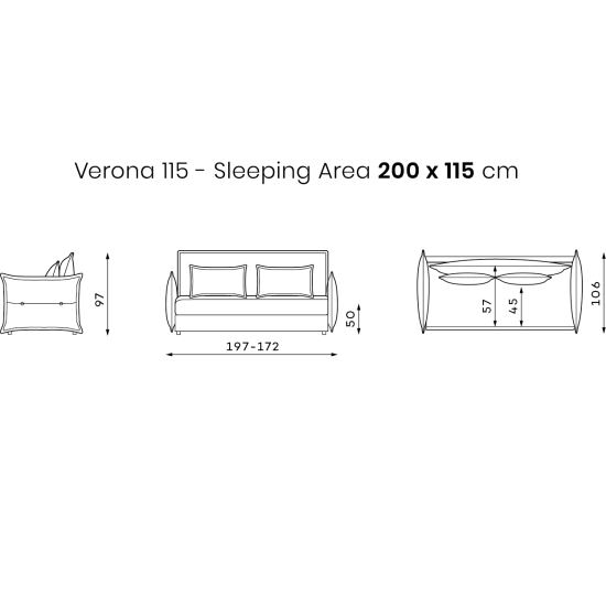 Sofa VERONA 1 (sofa-lova 115x200, išlankstoma) image