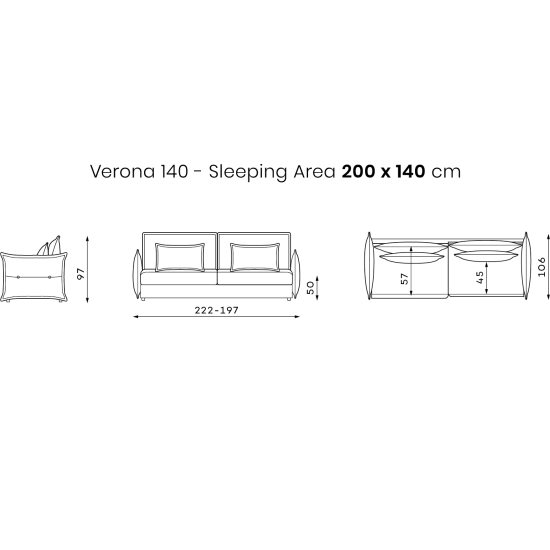Sofa VERONA 2 (sofa-lova 140x200, išlankstoma) Ištraukiami sofai image