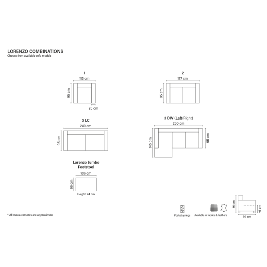 Sofa LORENZO (Neišvelkamas) (Trijų vietų) Sofa, Neišsiskiriantys, trivietiai sofai image