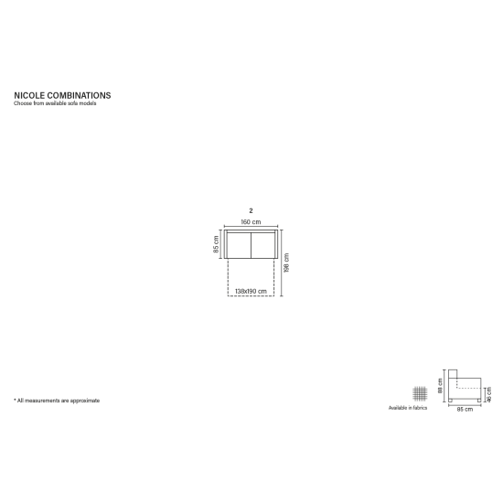 Sofa NICOLE (Ištraukiama) (Dvivietė) Ištraukiami sofai, Ištraukiami dvivietiai sofa image
