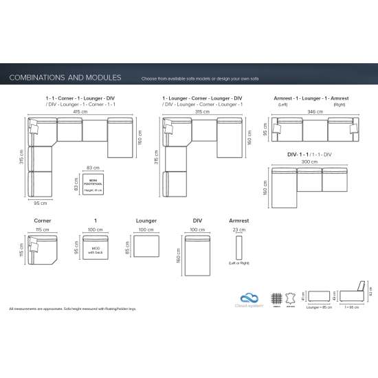 Sofa BONI (Neištraukiamas) (Kampinis, Modulinis) Sofa, Neišsiskiriantys, trivietiai sofai image