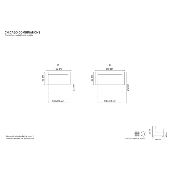 Chicagų Sofa (Ištraukiama) (Dvivietis) Ištraukiami sofai, Ištraukiami dvivietiai sofa image