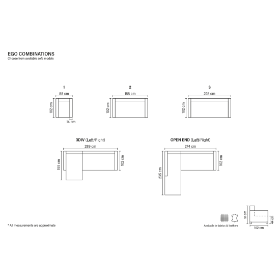 Диван EGO (Не раскладывающийся) (Двухместный) image