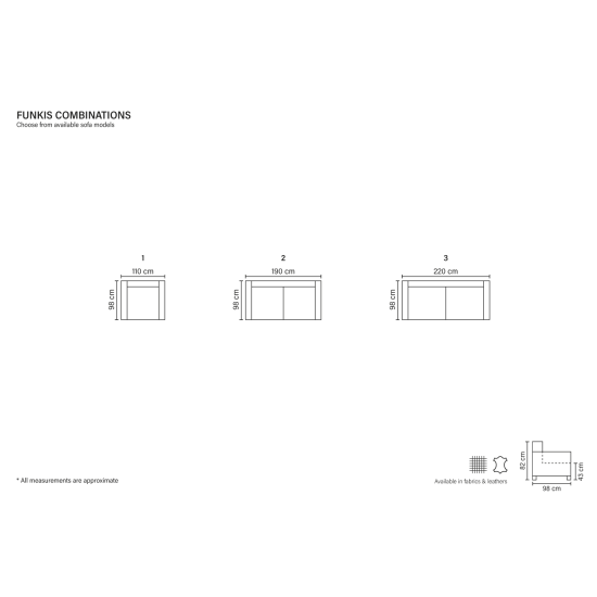 Funkis Sofa (Nefoldable) (Double) Sofa, Neizvelkamie, divvietiniai sofos image