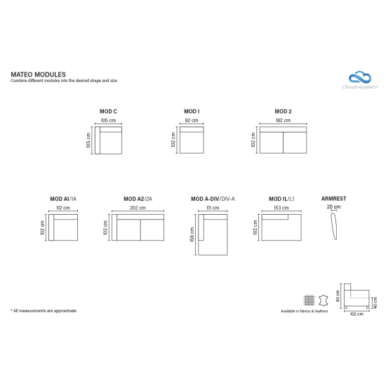 Sofa MATEO (Neištraukiama) (Kampinė, modulinė) image