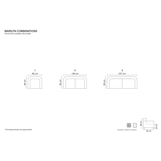 Sofa MARILYN (Neišsukamas) (Trijų vietų) image