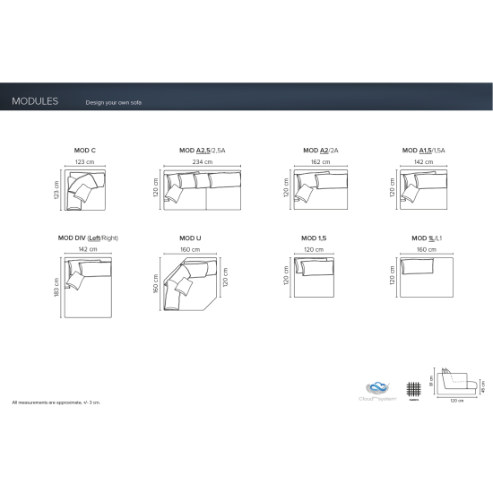 Olbia Sofa (Neištraukiamas) (Keturių vietų, Modulinis) Sofa, Neišsiskiriantys, trivietiai sofai image