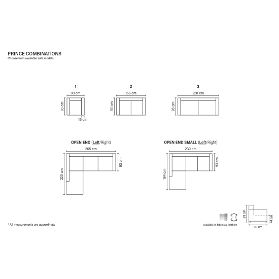 Sofa PRINCE (Neišsukamas) (Dvivietis) Sofa, Neizvelkamie, divvietiniai sofos image