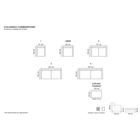 Colorado sofa su pufu (neatskleidžiamas) (dvivietis) Sofa, Neizvelkamie, divvietiniai sofos image