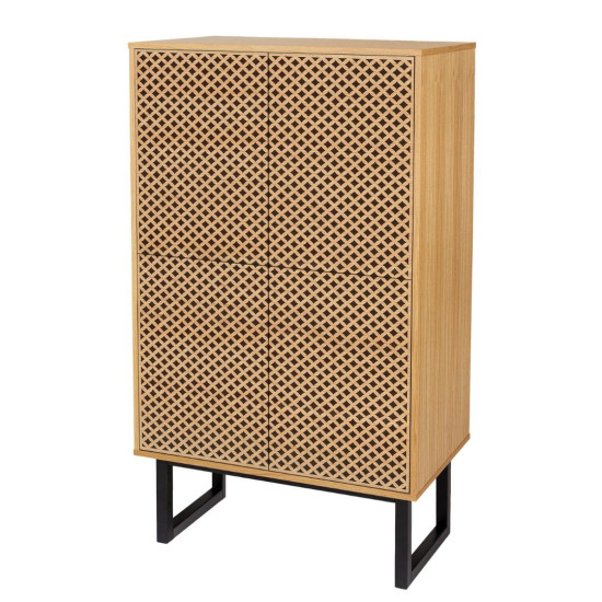 Camden deimantų rašto komoda (aukšta) (su lentynomis) image