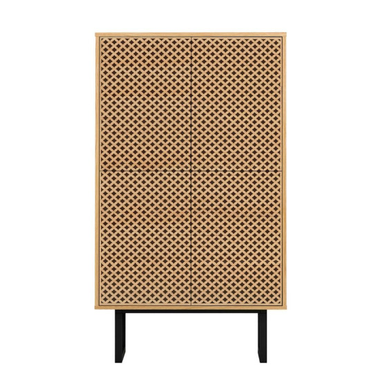 Camden deimantų rašto komoda (aukšta) (su lentynomis) image