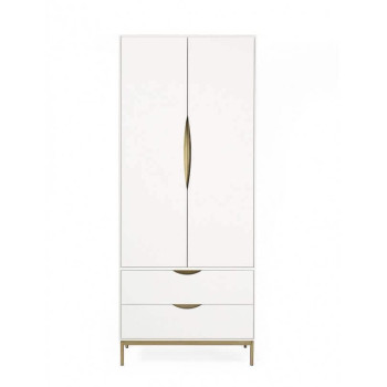 Kobe dvivietis drabužių spinta (balta)