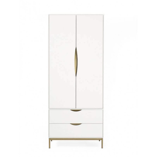 Kobe dvivietis drabužių spinta (balta) Woodman kolekcija, Korpuso baldai, Drabužių spintos image