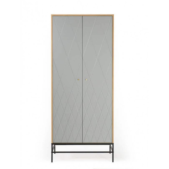 Mia dviejų durų drabužių spinta (pilka) Woodman kolekcija, Korpuso baldai, Drabužių spintos image