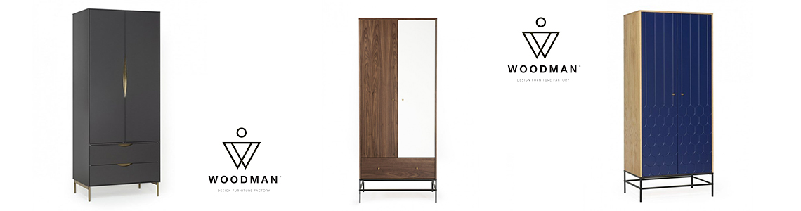 Drabužių spintos skandinaviško dizaino baldai interjere