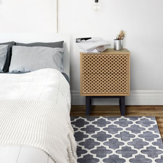 Kamden deimantinio rašto naktinis stalelis Woodman kolekcija, Korpuso baldai, Naktiniai staleliai image