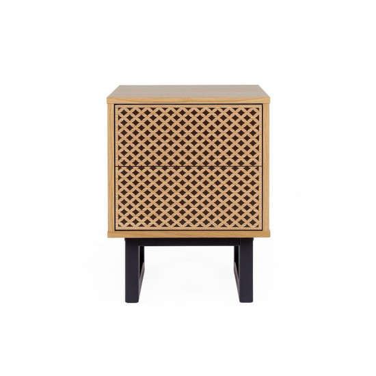 Kamden deimantinio rašto naktinis stalelis Woodman kolekcija, Korpuso baldai, Naktiniai staleliai image