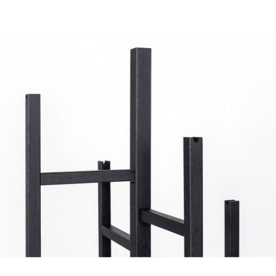 Eigen ąžuolo medžio baldų stovas (juodas) Woodman kolekcija, Korpuso baldai, Drabužių spintos baldai image