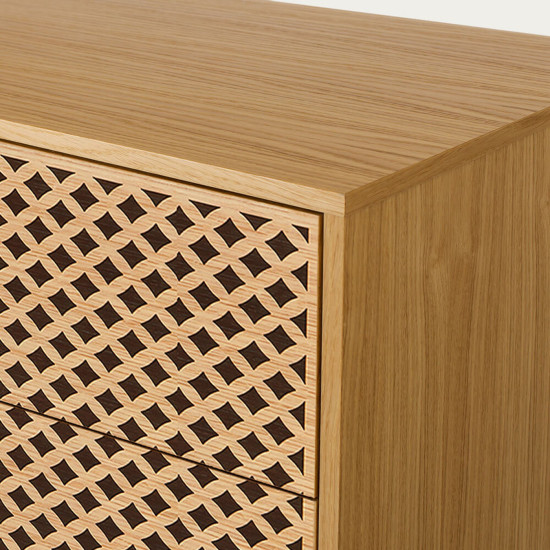 Camden deimantinio rašto komoda (žema) Woodman kolekcija, Korpuso baldai, Komodos image