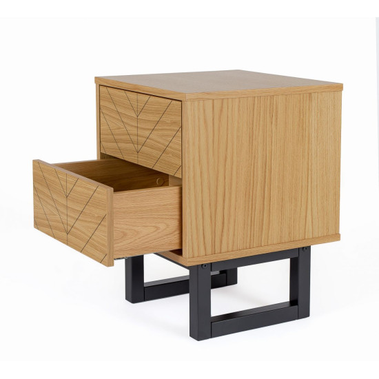 Kamdano žuvų kaulų naktinis stalelis Woodman kolekcija, Korpuso baldai, Naktiniai staleliai image