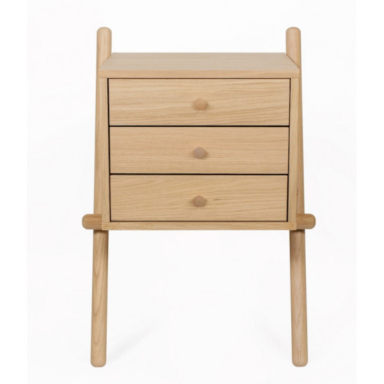Wiru 3D naktinis staliukas 2 spalvų (baltas, ąžuolas) Woodman kolekcija, Korpuso baldai, Naktiniai staleliai image
