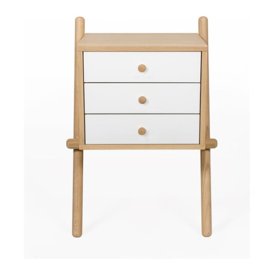 Wiru 3D naktinis staliukas 2 spalvų (baltas, ąžuolas) Woodman kolekcija, Korpuso baldai, Naktiniai staleliai image