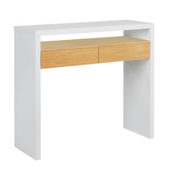 Konsolinis 10 darbo stalas (baltas-ąžuolas) Woodman kolekcija, Korpuso baldai, Rašytuvai image