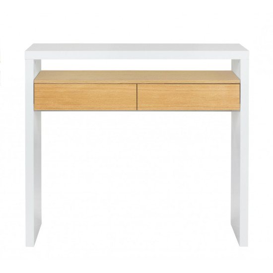 Konsolinis 10 darbo stalas (baltas-ąžuolas) Woodman kolekcija, Korpuso baldai, Rašytuvai image