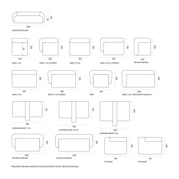 Kampinė sofa Piave Line