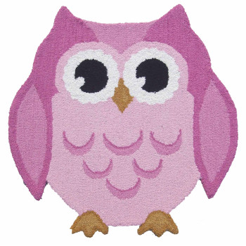 Kilimas ANIMALS OWL PINK, 90 × 90 cm