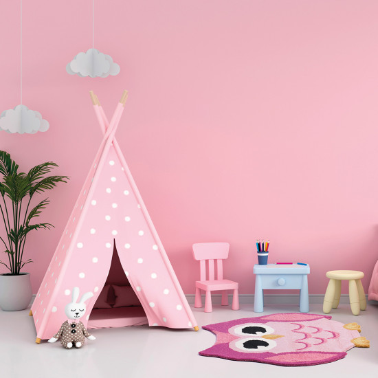 Kilimas ANIMALS OWL PINK, 90 × 90 cm